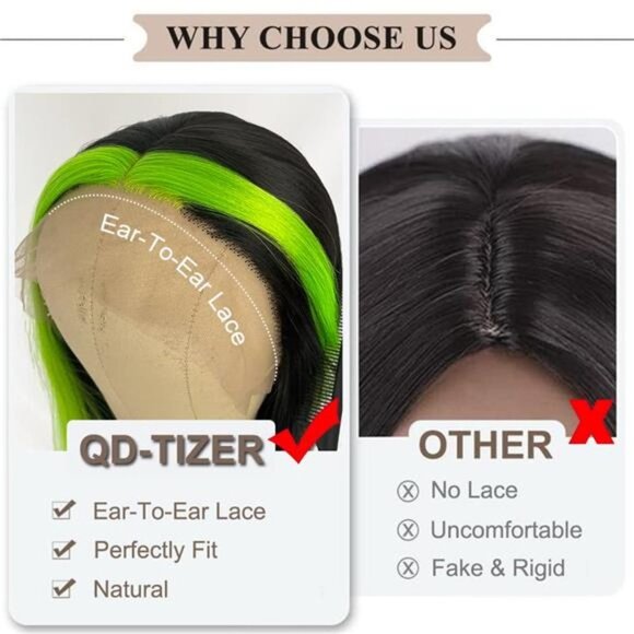 Streaks Heat Resistant Fiber Hair Synthetic Lace Front Wigs - #FG16